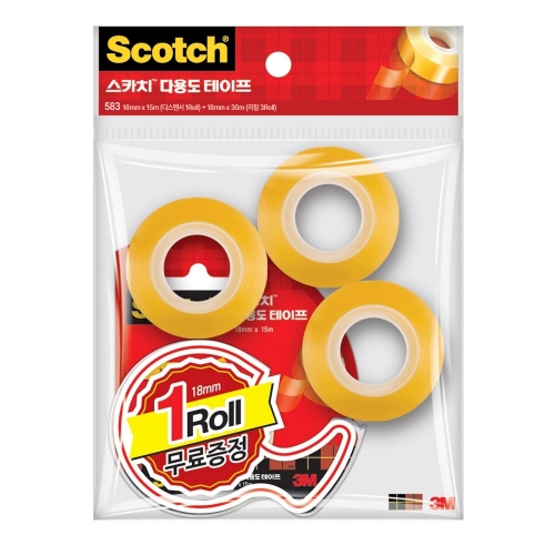 3M 스카치 다용도테이프 583R 3 1 18 30 테이프 30m3롤 15m1롤