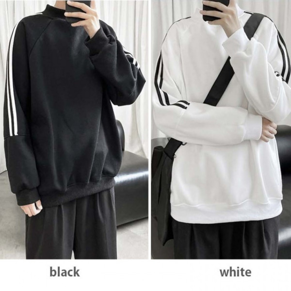 두줄 팔 이선 반목티 남성 라운드넥 기본티 긴팔티 간절기 가을겨울티셔츠 무지 베이직 상의