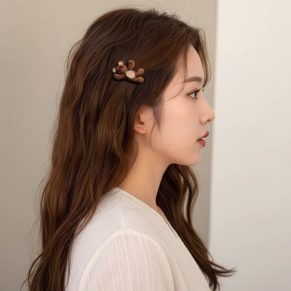 테디베어 집게핀 헤어핀 머리핀 똑딱 핀 삔 헤어집게핀 머리집게핀 헤어핀셋 브라운 베어