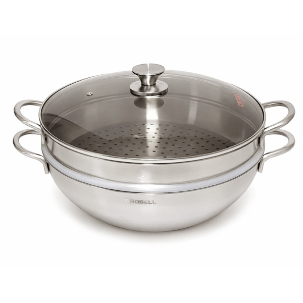 크로벨 통3중 파티웍 찜솥 36cm