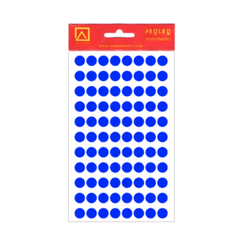 세모네모 1000 모양견출지원형 10 305B 7매 청색 지름9