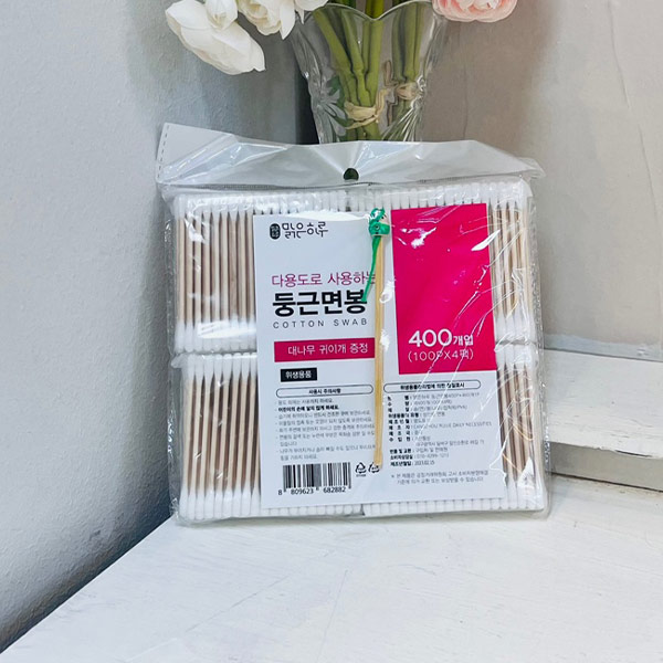 맑은하루 둥근면봉 400개입 귀이개1개입