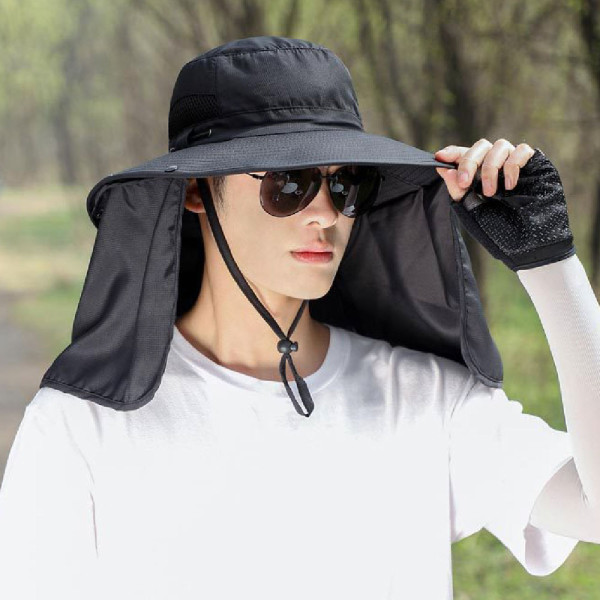 창넓은모자 자외선차단 방수 캐디모자 블랙