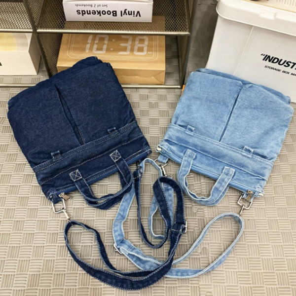 데일리 여행용 데님 크로스 백 캐주얼 가방