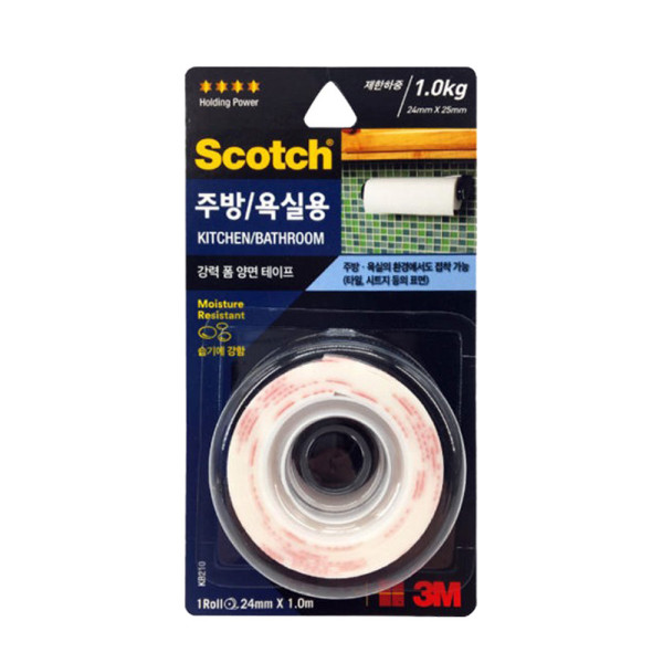 3M 강력 폼 양면테이프 주방 욕실용 KB210