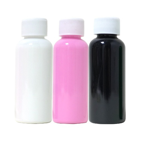 키즈맘아트 푸어링 아트 페인트 C세트 50ml x 3색 흰색 분홍 검정 오브제 인형 별매
