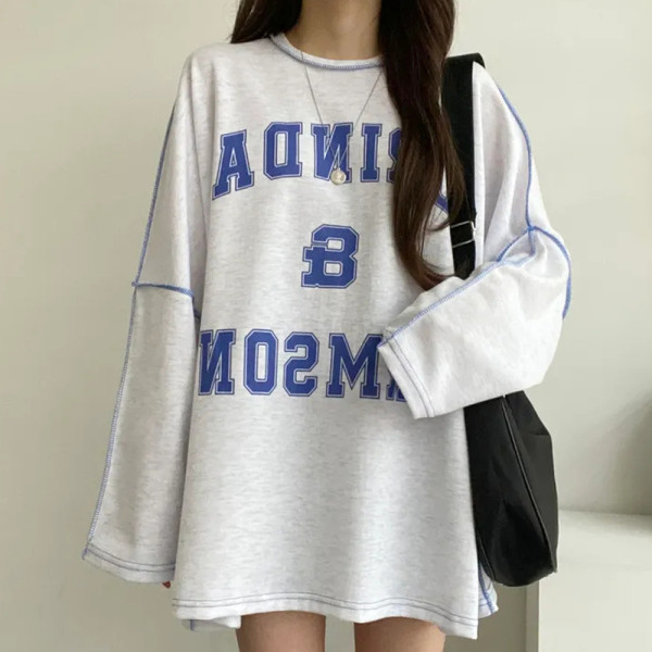 스티치 오버핏 긴팔 티셔츠 LOTO-36