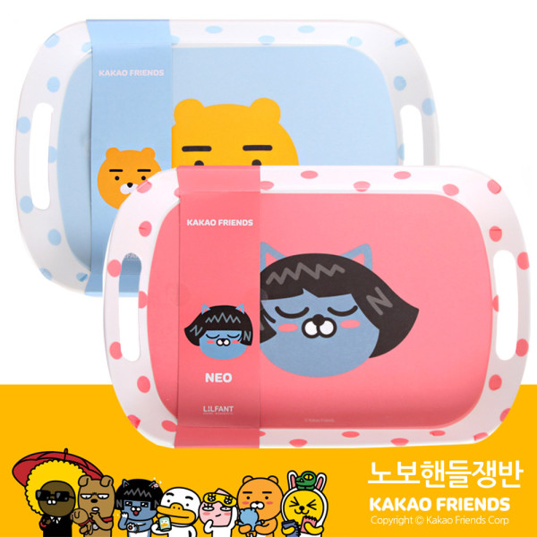 카카오친구들 단단한 노보핸들 쟁반 중형
