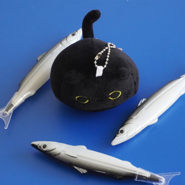검은 고양이 꼬리 달린 냥이 인형 키링 8cm 행운의 블랙 검정 깜냥이 행운