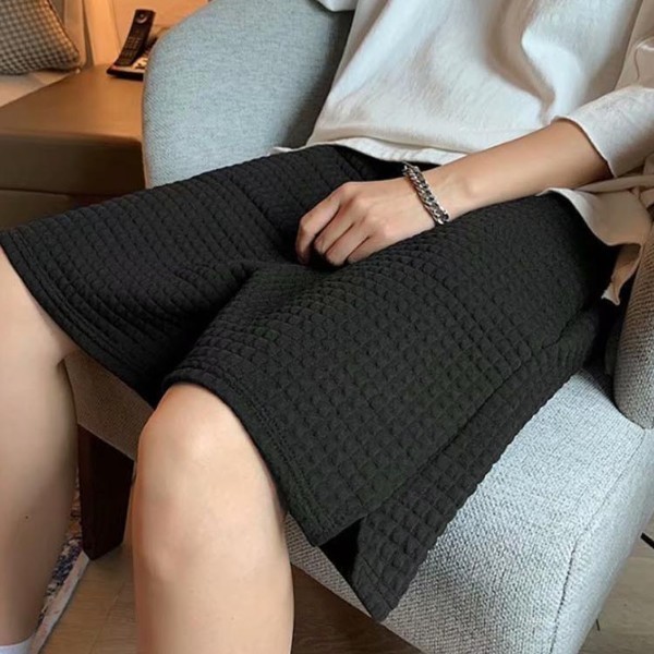 남성 여름 데일리룩 와플 모양 엠보 남성 반바지 5부 베이직 디자인 허리 밴딩 밴츠