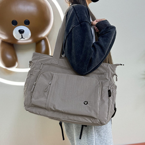 나일론 출근 가방 데일리 텀블러 숄더 크로스 백 gray