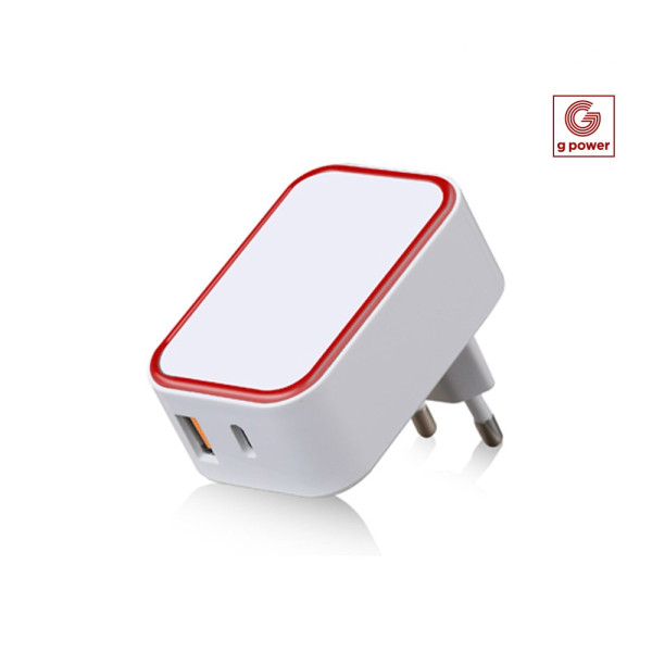 USB C타입 PD 18W 고속충전 QC3.0 A 2포트 충전기 1.5M 화이트