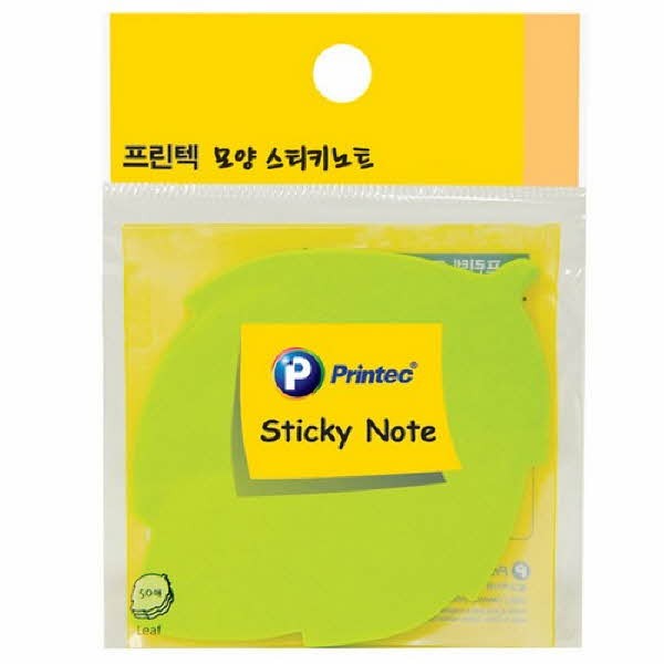 프린텍 DI011 스티키노트 모양스티키 잎 50매