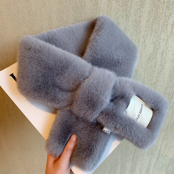 끼우는목도리 방한 퍼 부드러운머플러 목돌이 미니멀