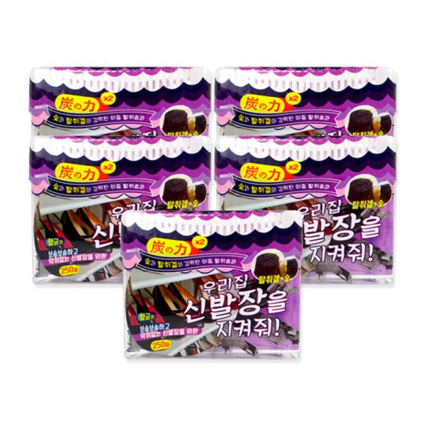 우리집 신발장을 지켜줘 탈취제신발장용 250g 5개 탈취겔 숯 냄새제거
