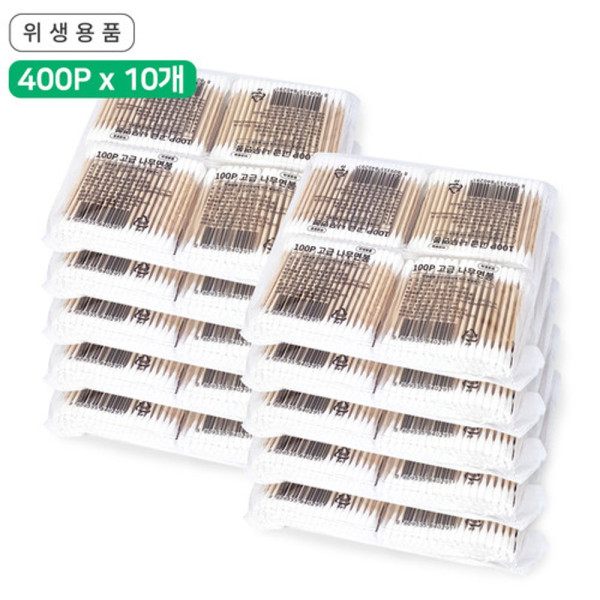 고급나무면봉 4000P 100Px40개 위생면봉 아기 유아 고급면봉 4p중포