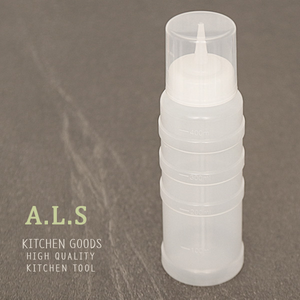 계량컵 겸용 뚜껑 소스병 중 400ml