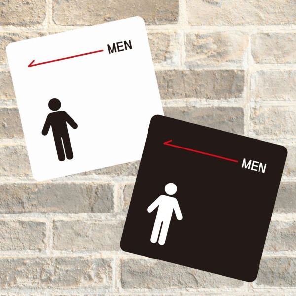 MEN 좌측3 부착형 정사각 소형안내판 13x13cm 디자인문패