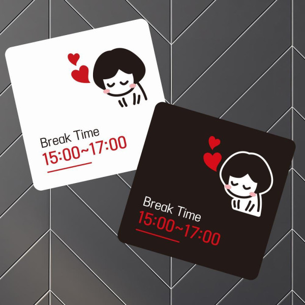 Break Time1 부착형 사각 소형안내판 13x13cm 디자인문패