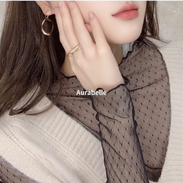 아우라벨르 블랙 도트시스루이너 레이어드 해변휴양지룩 원피스블라우스 모노키니수영복
