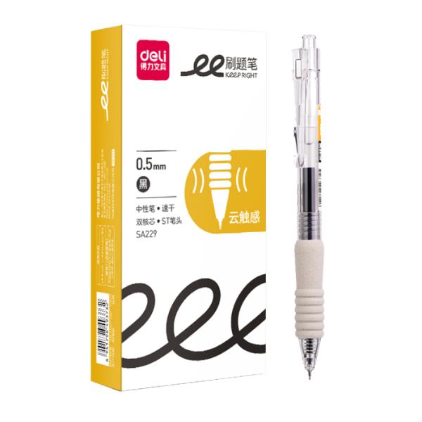 DELI SA229 노크식 퀵드라이 젤펜 0.5mm 흑