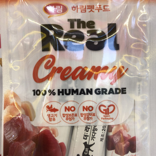 하림 더리얼크리미 가다랑어 닭가슴살 반려묘 사료50g