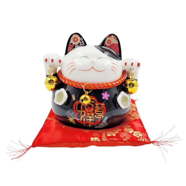 일본 도자기 마네킨네코 저금통(블랙)