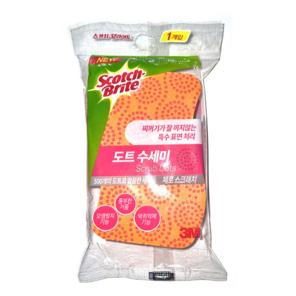 3M 제로스크래치 도트수세미 1개입 설거지수세미