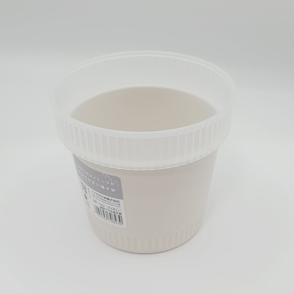 일본 이중구조 투명 미니 화분 화이트 물받이 뿌리관찰 M60003