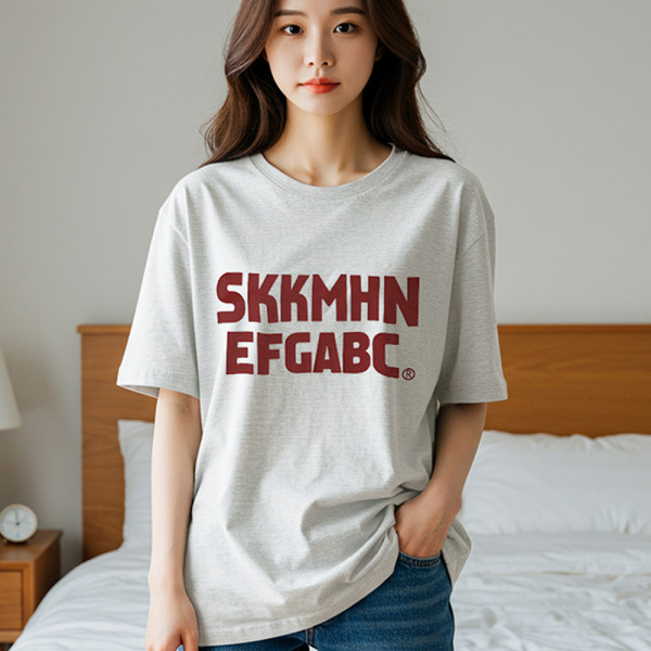 여성 여름 면 티셔츠 레터링 기본 루즈핏 반팔 티