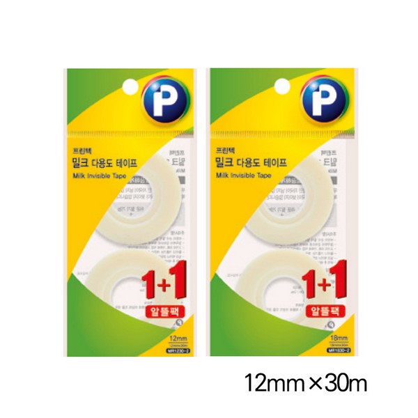 프린텍 MR1230-2 밀크테이프 리필 1+1 12 x 30
