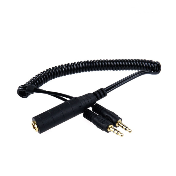 스테레오 AUX (6.5F to 3.5M x2) 스프링 케이블 80cm