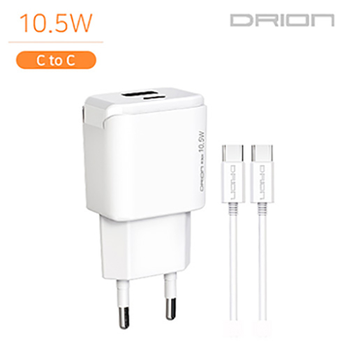 10.5W (C1구 USB1구) 가정용 충전기 (C to C CABLE포함)