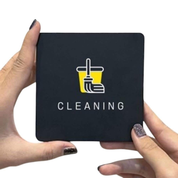 CLEANING 부착형 정사각 소형안내판 13x13cm 화이트