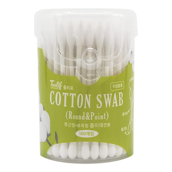 COTTON SWAB 면봉 Round&Point 100개입