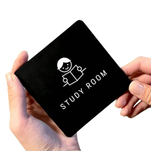 STUDY ROOM1 부착형 정사각 소형안내판 13x13cm 화이트