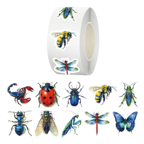 10종 곤충 스티커 잠자리 나비 500pcs 꾸미기 다꾸 S-6185
