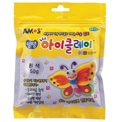 아모스 3000 탱탱아이클레이 50g 흰색 박스 100개