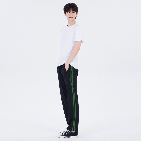 국내생산 두줄 블랙 진한녹색라인 츄리닝 교복몰