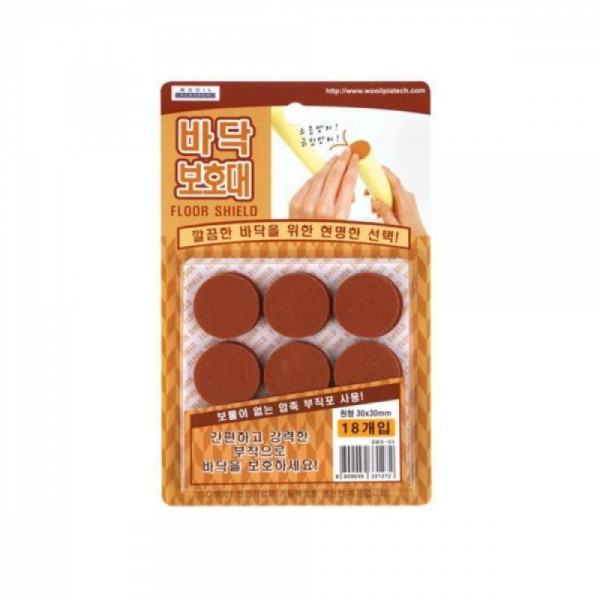 간편부착 바닥보호대 원형 30X30mm 18P 긁힘방지패드