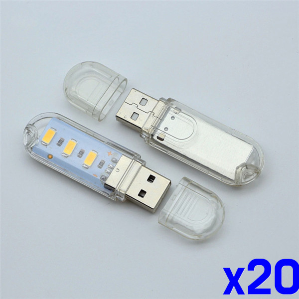 3LED 휴대용 USB라이트 USB조명 독서등 취침등 x20개