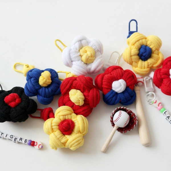 양말목 꽃 키링 만들기 DIY 키트 세트 7종 이니셜 커스텀 야구 굿즈 업사이클링 공예