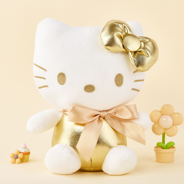 산리오 헬로키티 골드 봉제인형 25cm(중형)