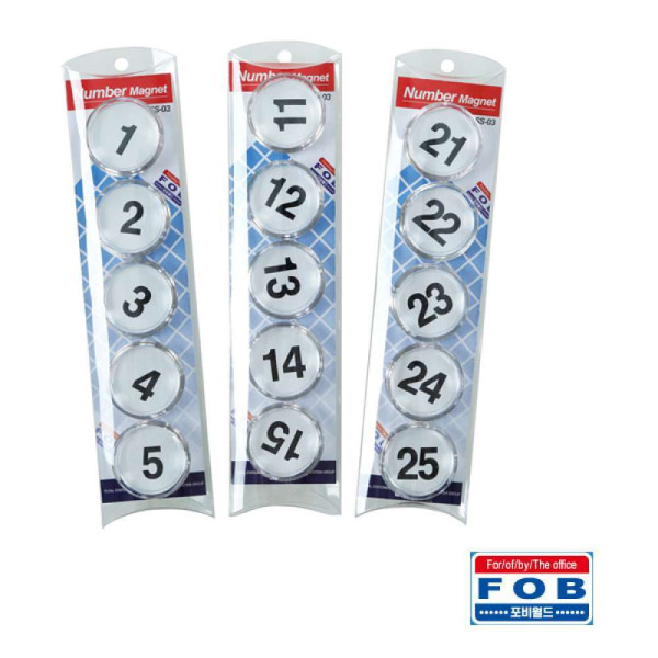 포비 숫자 자석 홀더 SS-03 32mm 10개입