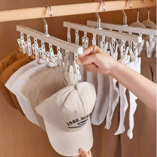 모자 정리 집게 걸이 (8p) 공간활용 행거 양마루 야구 볼캡 수납 옷장 틈새 후크