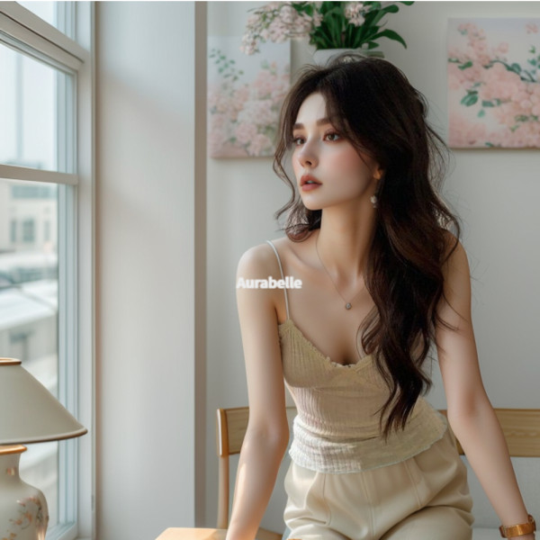 아우라벨르 4색상1세트 레이스레이어드 나시민소매 슬립 잠옷속옷크롭티 란제리브라렛탑 셔츠