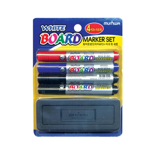 문화연필 화이트보드마카4 지우개세트