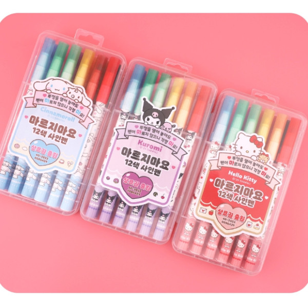 산리오마르지마요12색사인펜쿠로미