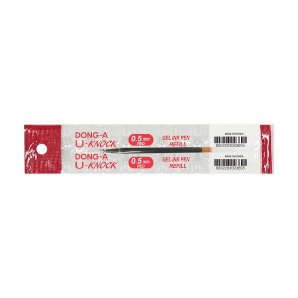 동아 유노크 볼펜 리필 적색 0.5mm