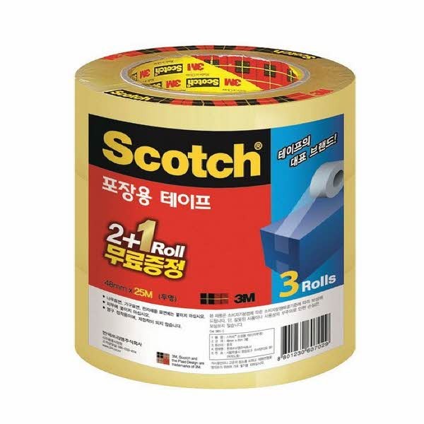 3M 스카치 포장용 테이프 투명 3625V 2+1 48x25m